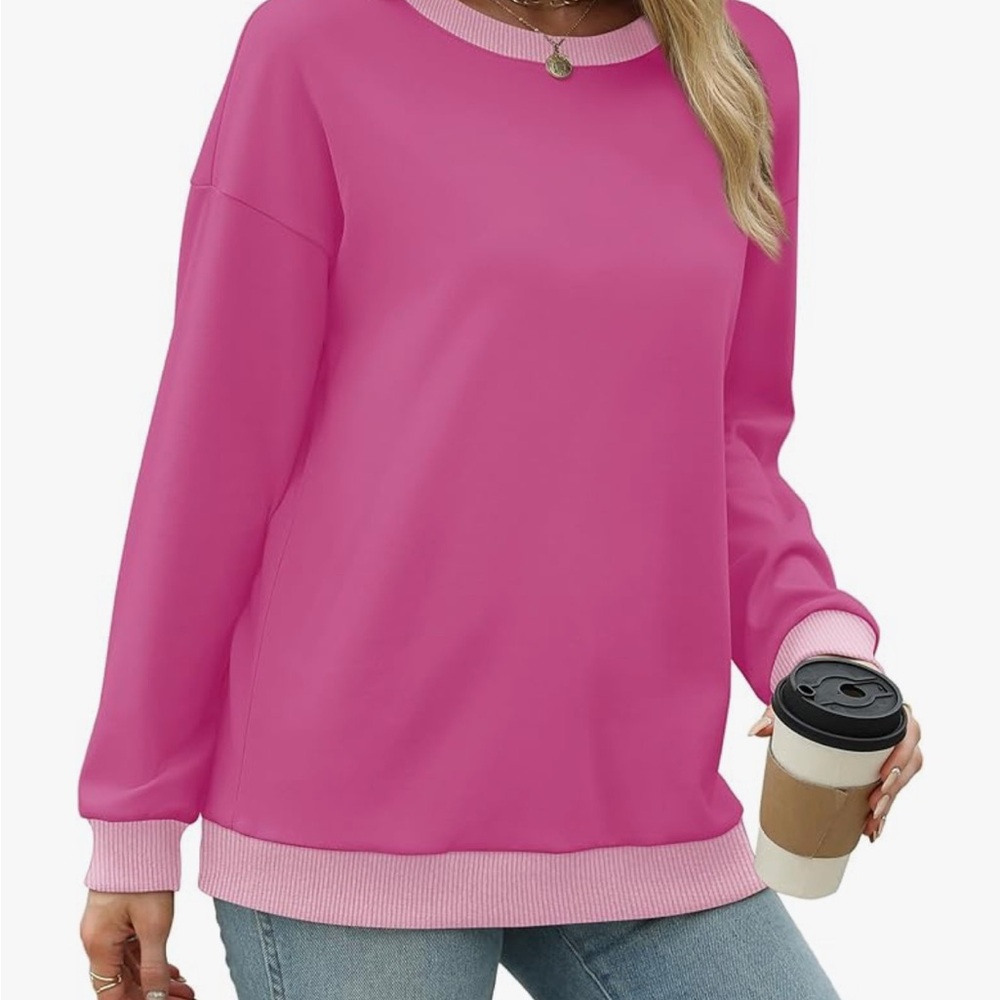 Pink Long Sleeve Women's Sweatshirt